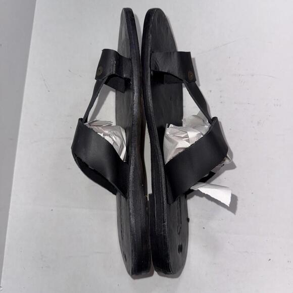 Handmade Ghana Kente Leather Sandals Flip Flops Thongs Tribal Batik Style 41 - Picture 5 of 9